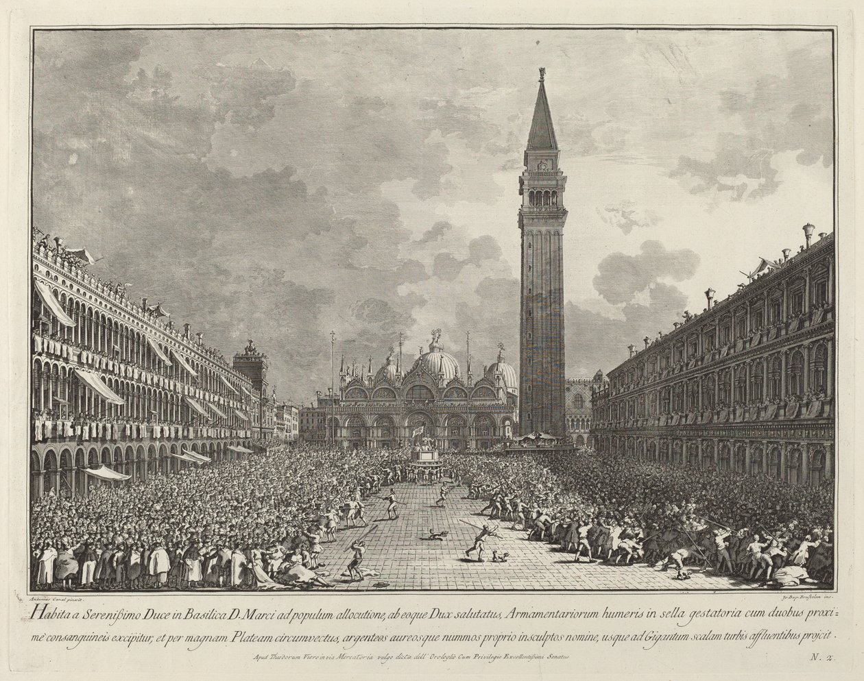 The Doge Carried Around the Piazza San Marco, 1763-1766 by Giovanni Battista Brostoloni