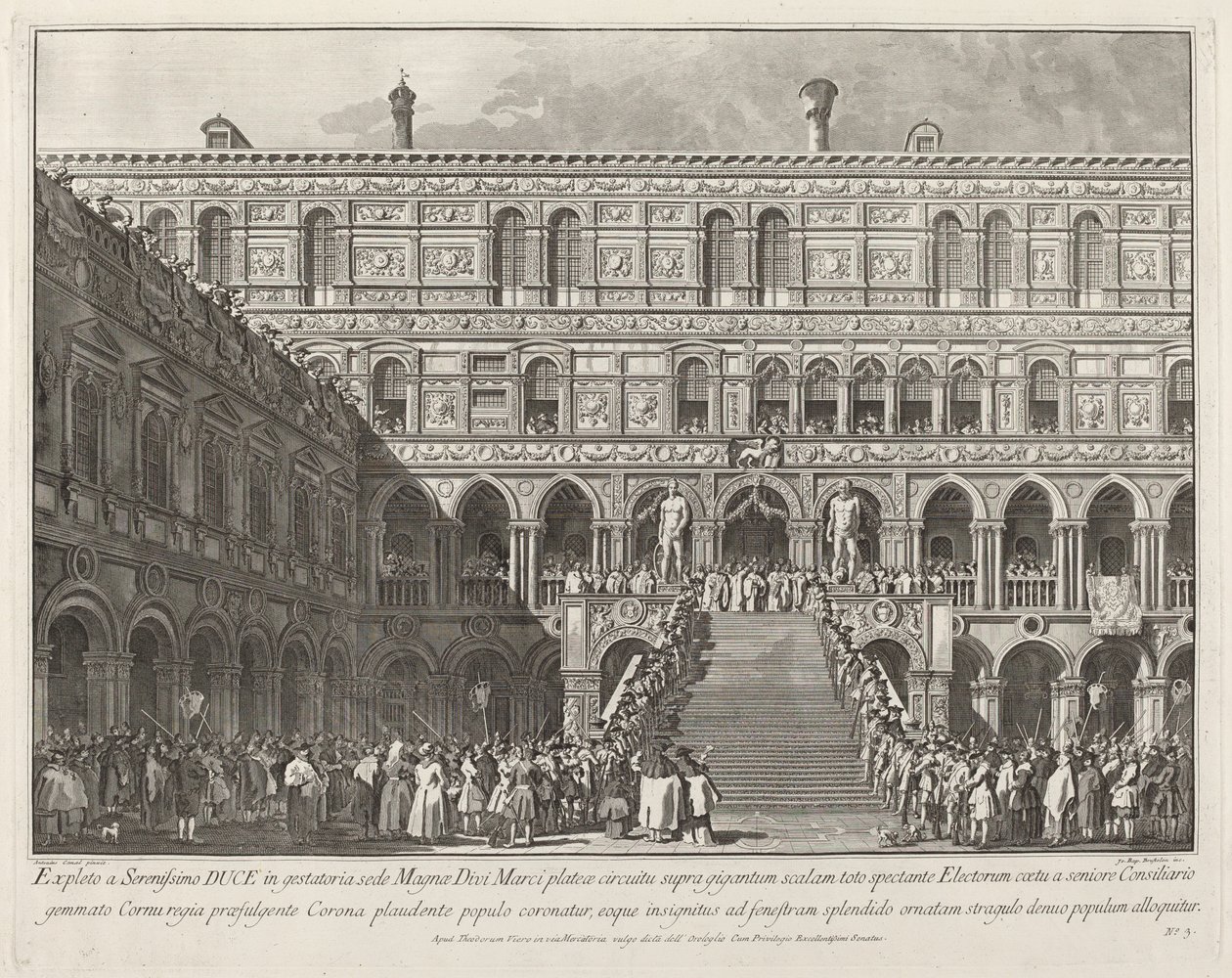 The Doge Crowned on the Scala dei Giganti of the Ducal Palace by Giovanni Battista Brostoloni