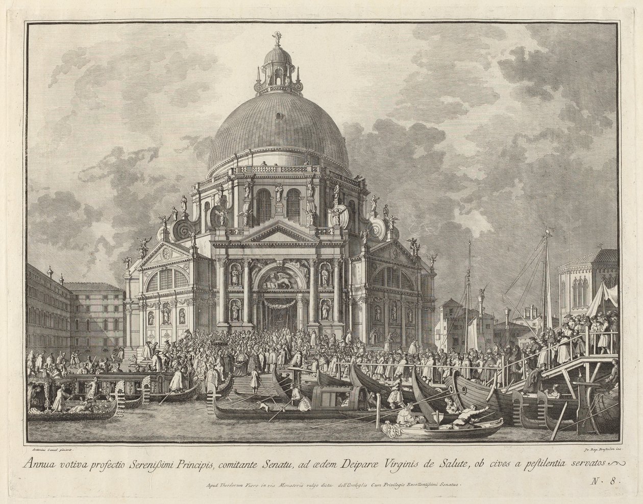 Annual Visit of the Doge to Santa Maria della Salute by Giovanni Battista Brustolon after Canaletto