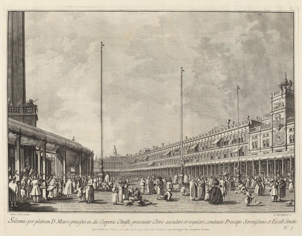 Procession on Corpus Christi Day in the Piazza San Marco by Giovanni Battista Brustolon after Canaletto