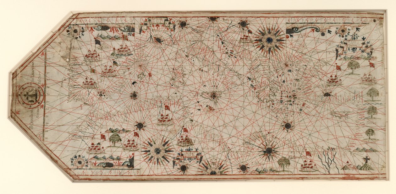 Chart of the Mediterranean, the Coast of Portugal, and the Northwest Coast of Africa by Giovanni Battista Cavallini