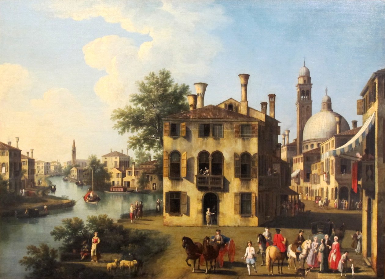 View of the Brenta, near Dolo by Giovanni Battista Cimaroli