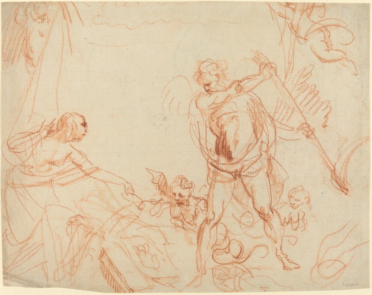 Mythological Composition with Chronos and Harpies (recto) by Giovanni Battista Cipriani