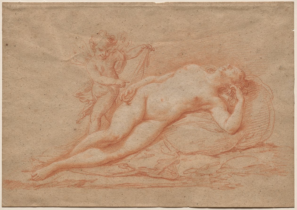 Reclining Nude with Cupid by Giovanni Battista Cipriani