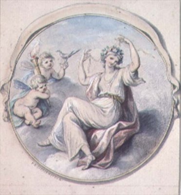 Venus binding her hair with a garland, attended by Cupids by Giovanni Battista Cipriani