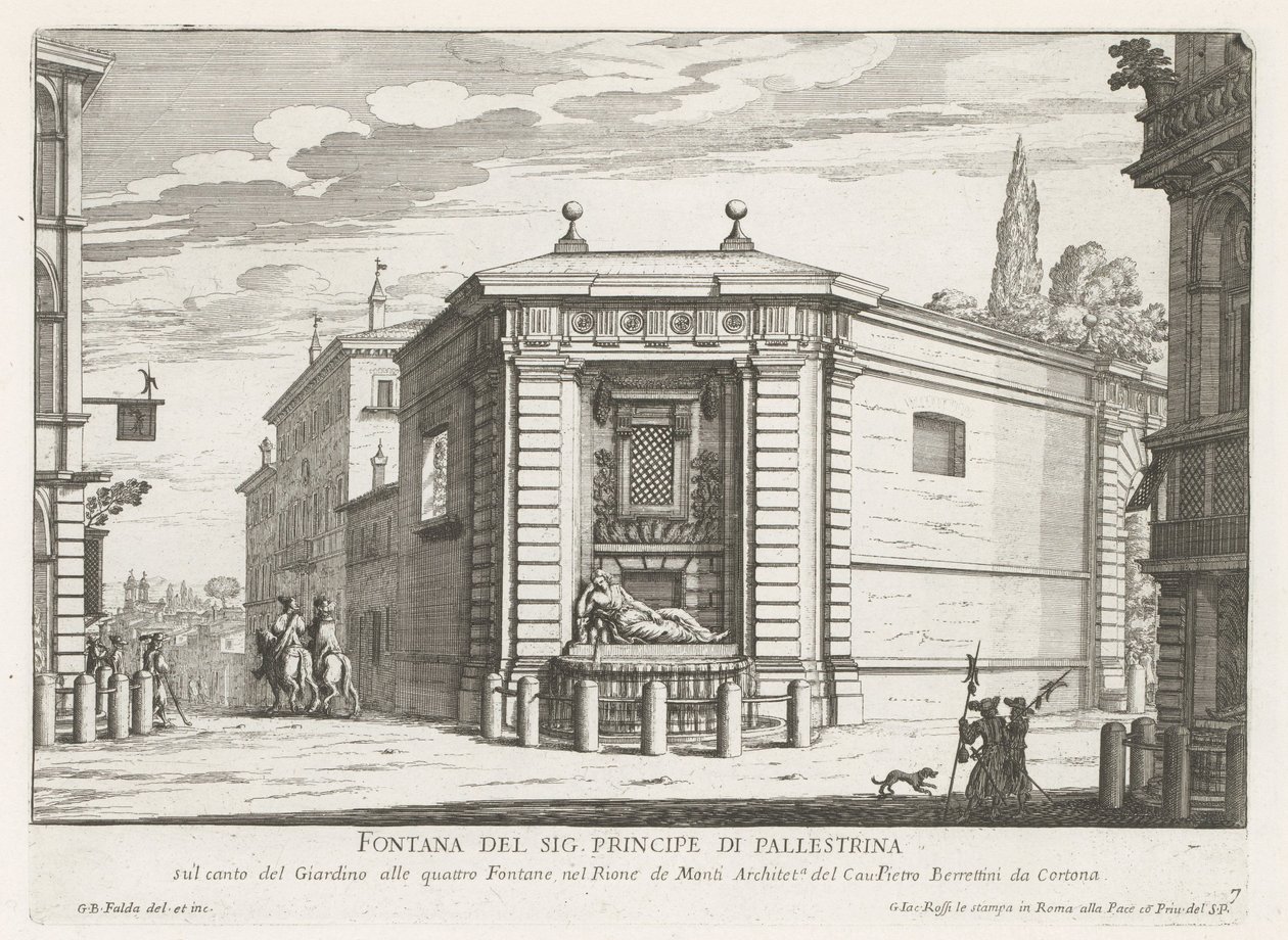 Diana Fountain of the Quattro Fontane in Rome by Giovanni Battista Falda
