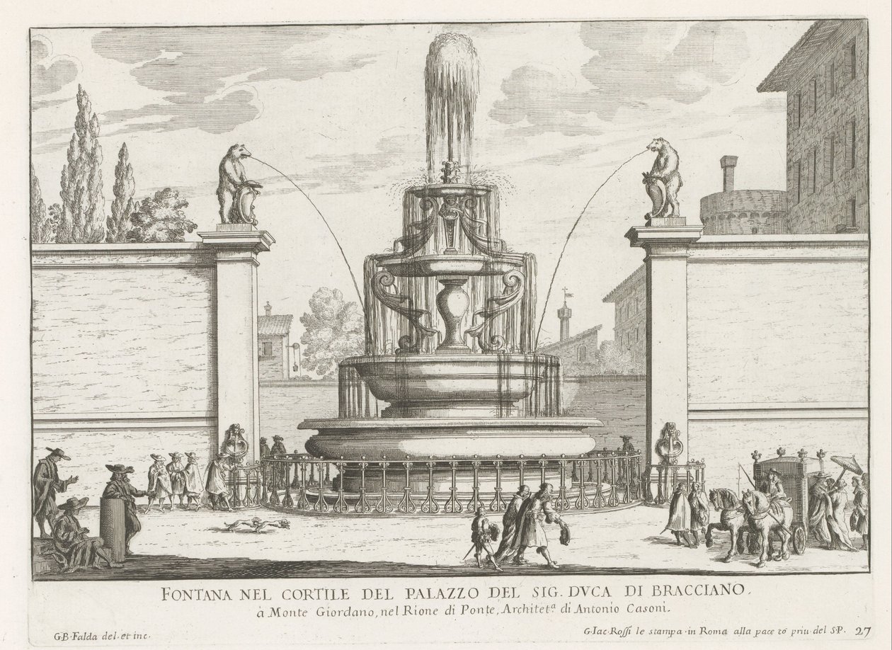Fountain in the Courtyard of Palazzo Taverna in Rome (Fountains of Rome series) by Giovanni Battista Falda