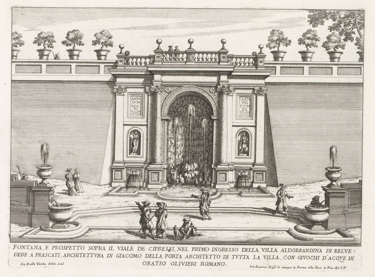 Fountain in the Gardens of Villa Aldobrandini in Frascati by Giovanni Battista Falda