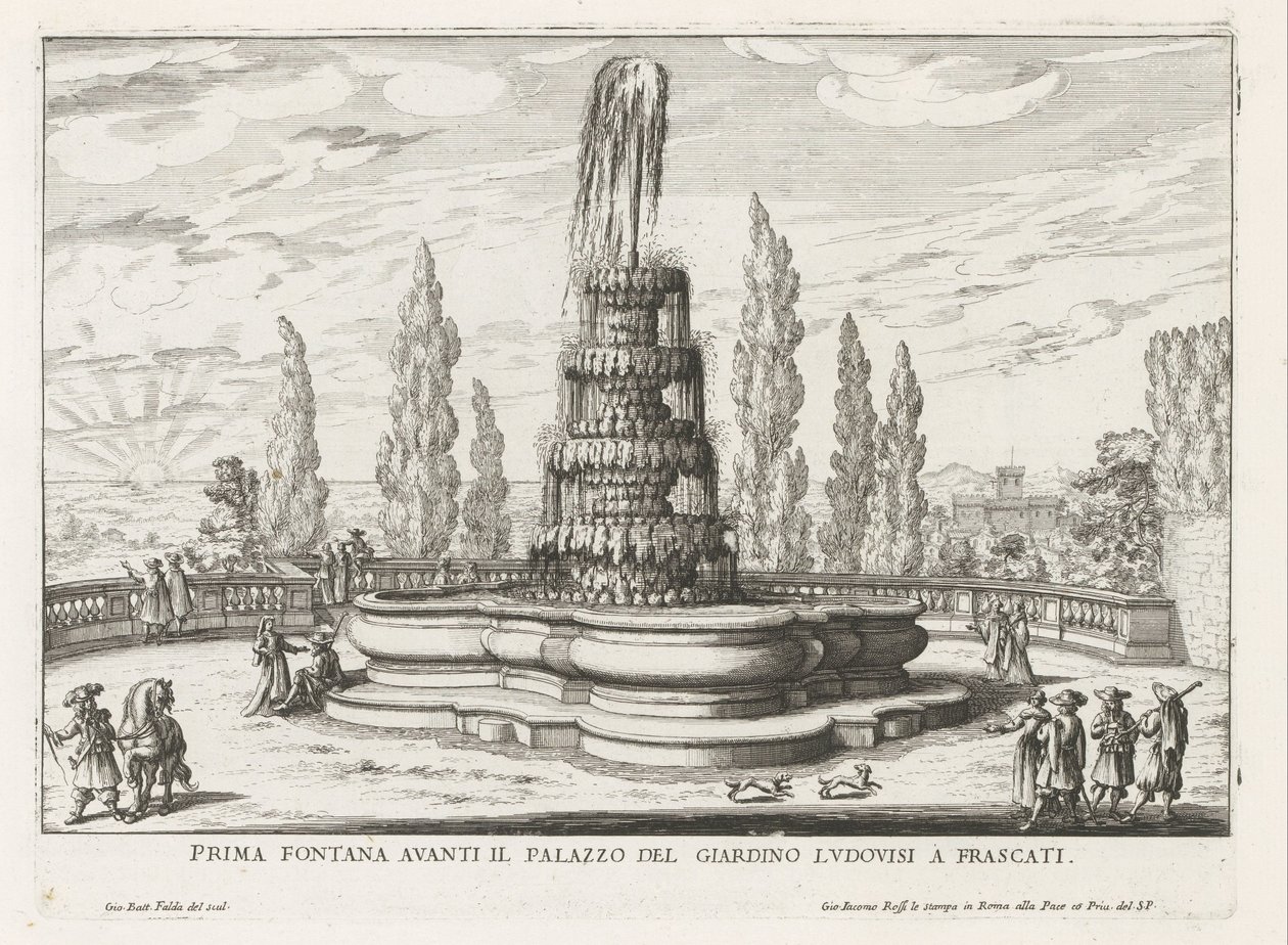Fountain in the gardens of the Villa Torlonia in Frascati by Giovanni Battista Falda