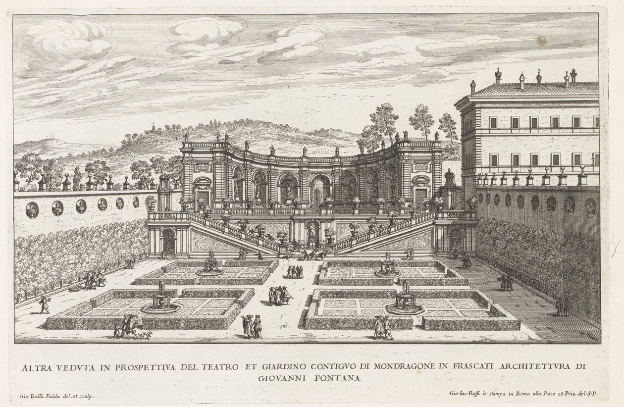 Gardens of Villa Mondragone in Frascati by Giovanni Battista Falda