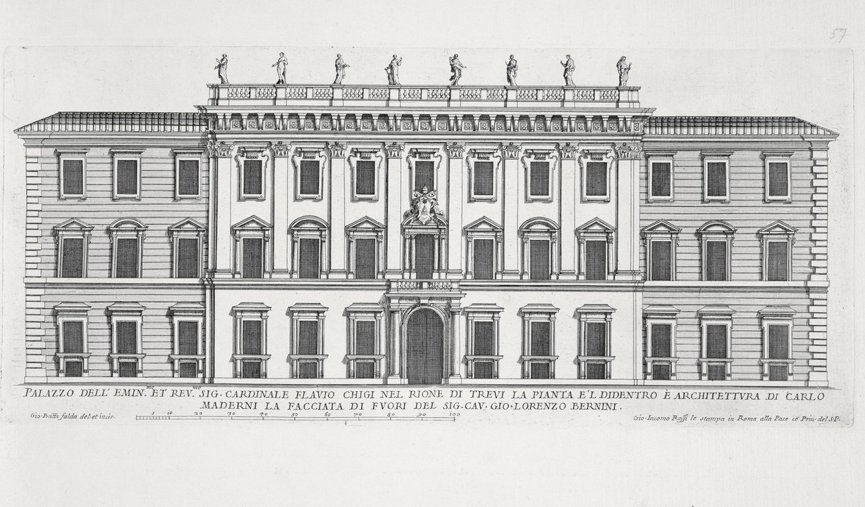 View of the Facade of Palazzo Chigi, Rome by Giovanni Battista Falda