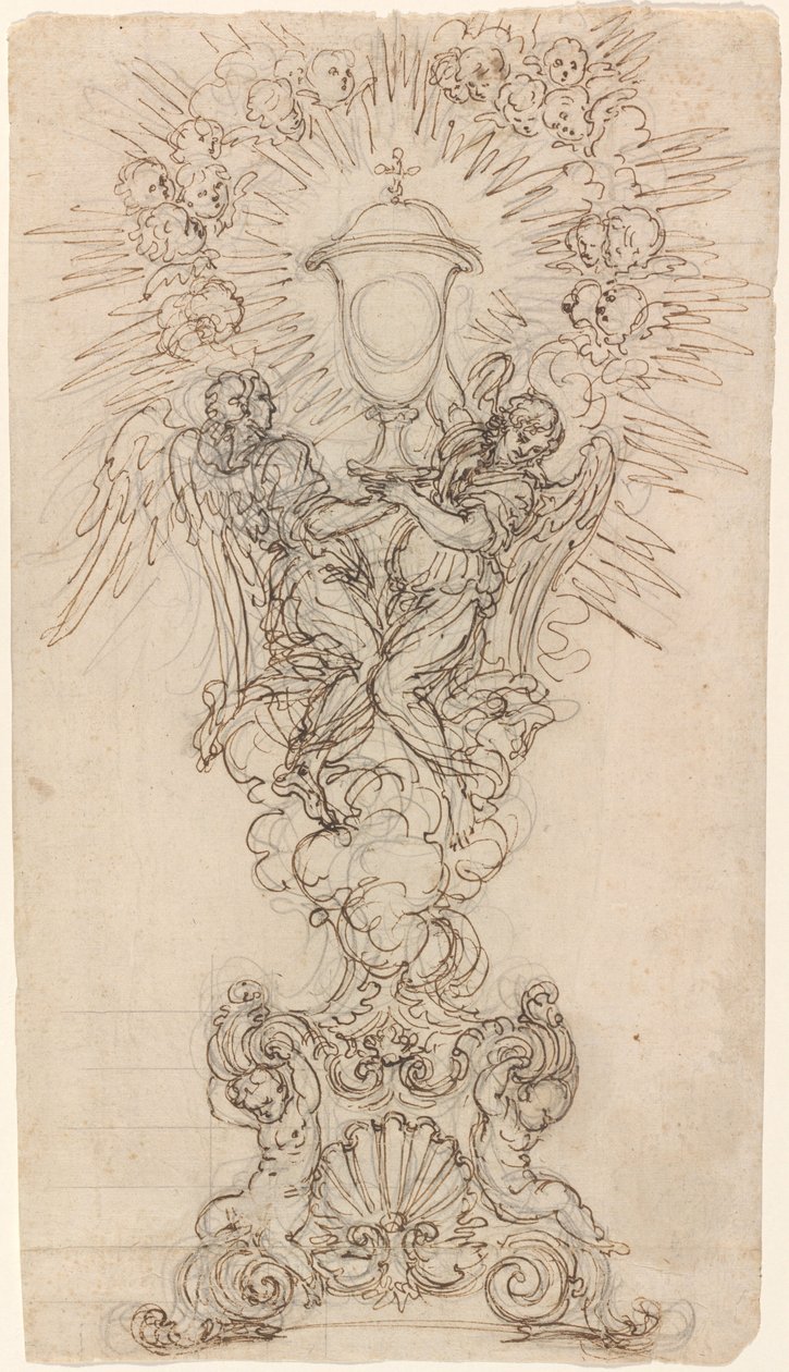 A Monstrance with Two Angels Supporting a Chalice by Giovanni Battista Foggini