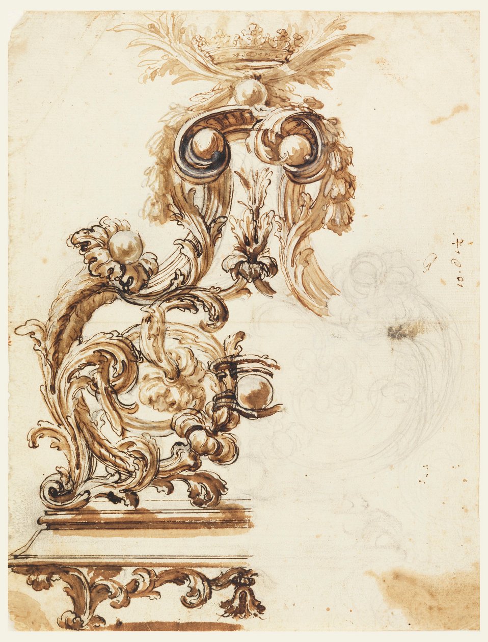 Design for a Gilt Bronze Ornament, 1680-1700 by Giovanni Battista Foggini