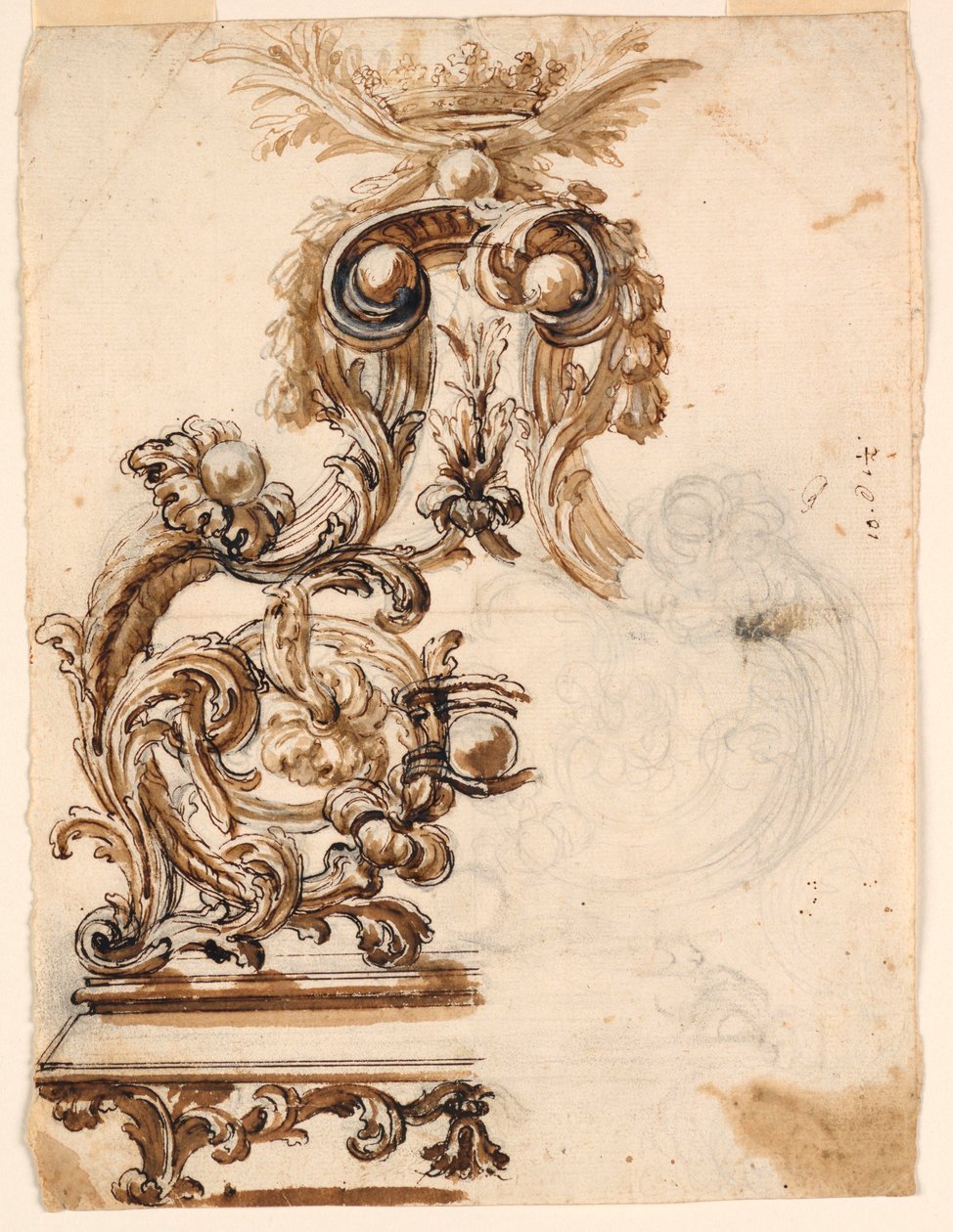 Design for a Gilt Bronze Ornament, 1680-1700 by Giovanni Battista Foggini