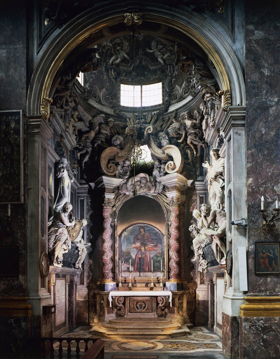 Feroni chapel, with sculptures by Giovanni Battista Foggini, Basilica of Santissima Annunziata, Florence, Tuscany, Italy by Giovanni Battista Foggini