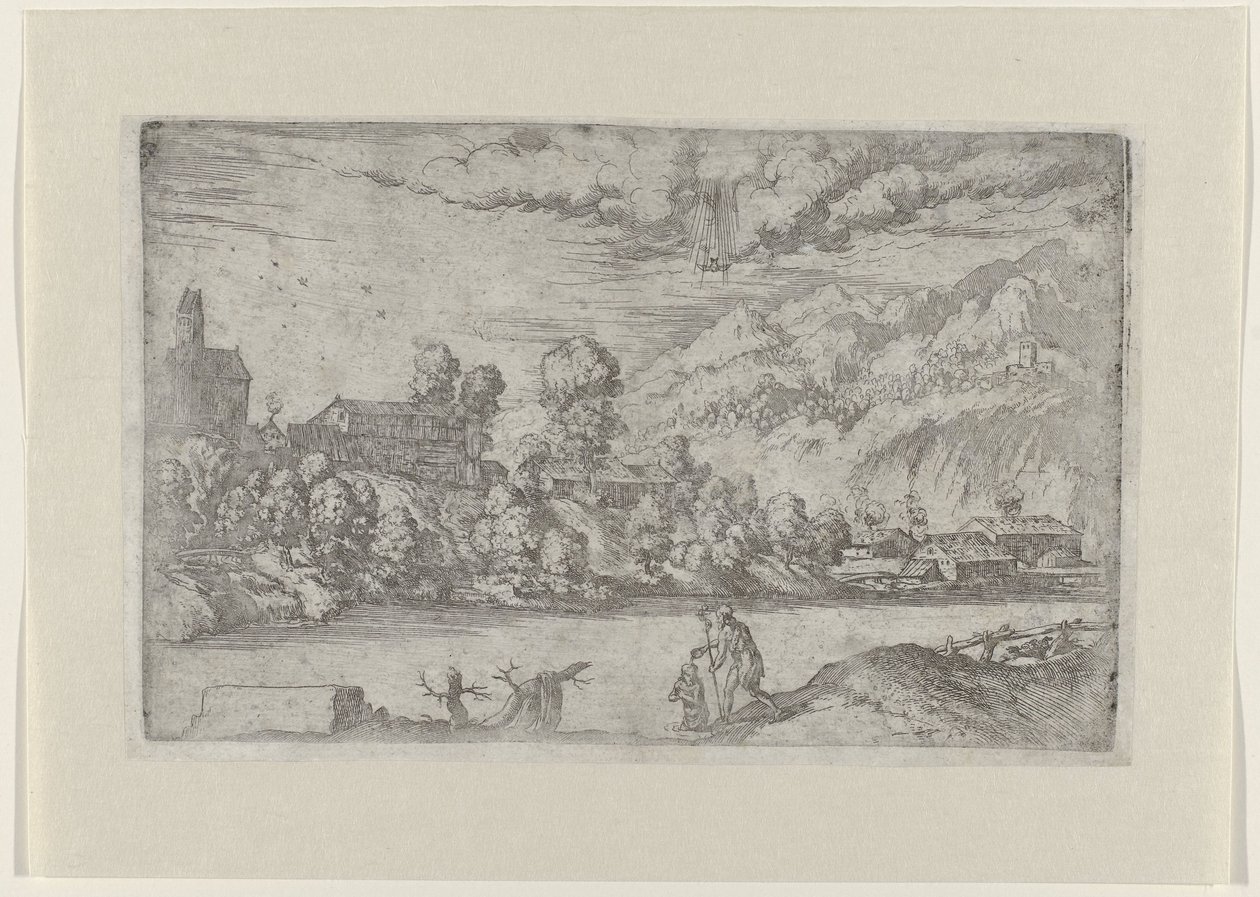 River Landscape with the Baptism of Christ (Landscapes with Scenes from the Life of Christ series) by Giovanni Battista Fontana