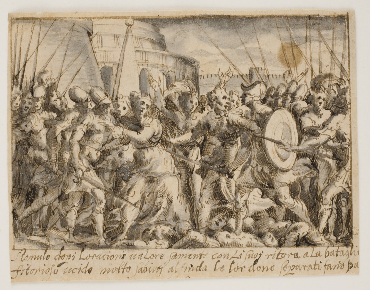 The Sabine Women Negotiating Peace Between the Romans and the Sabines by Giovanni Battista Fontana