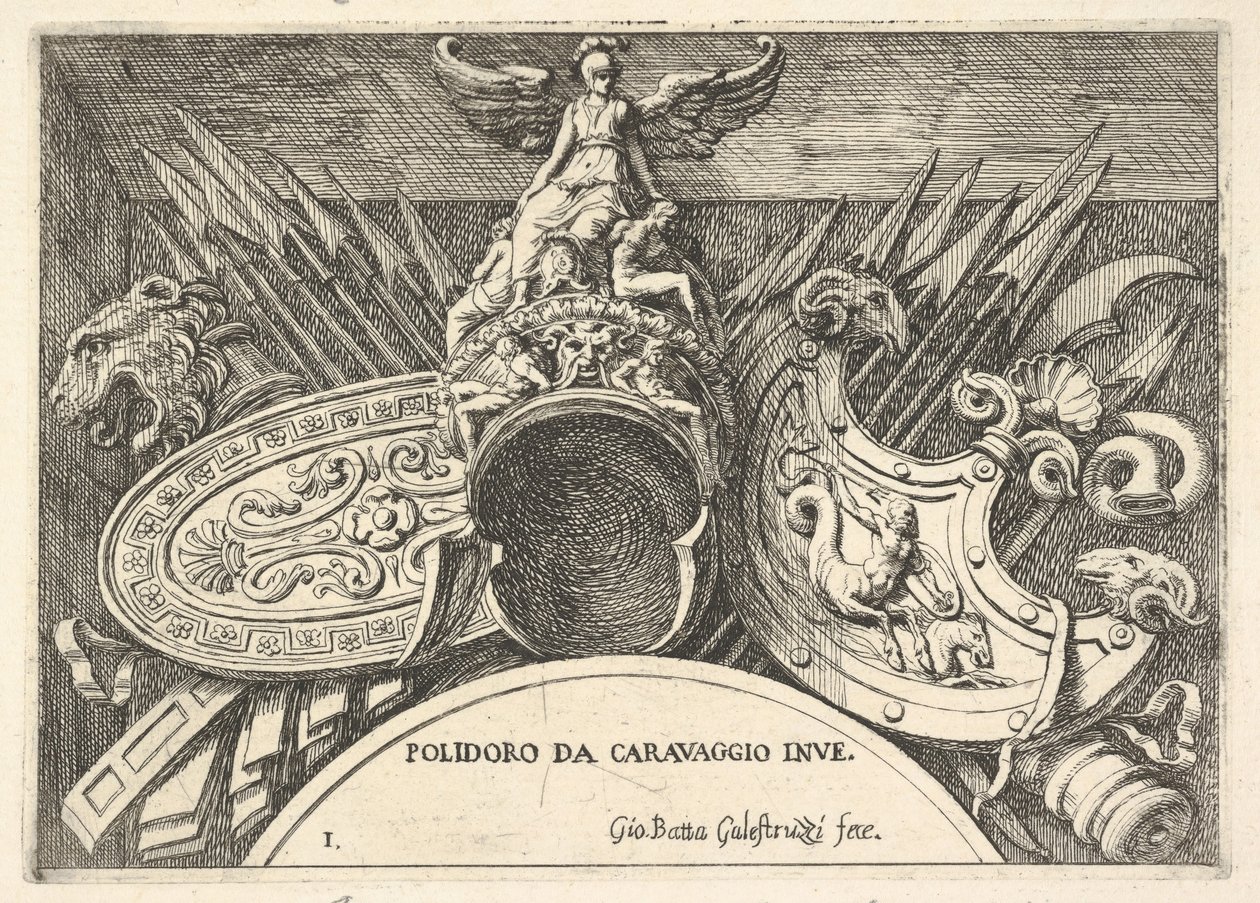 Trophies of Roman Arms from Decorations Above the Windows on the Second Floor by Giovanni Battista Galestruzzi
