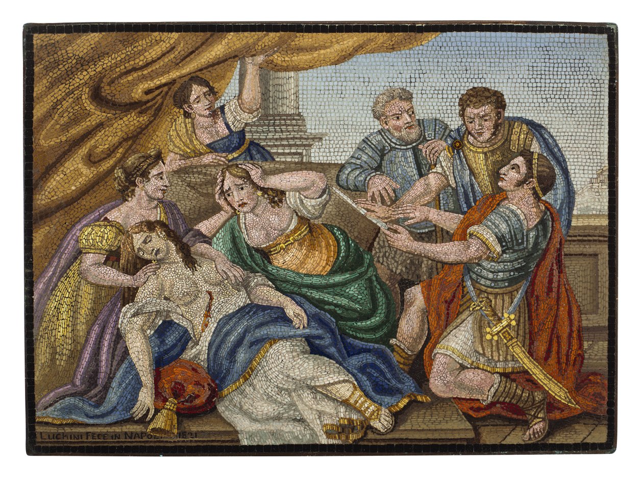 A fine Italian micromosaic plaque by Giovanni Battista Luchini