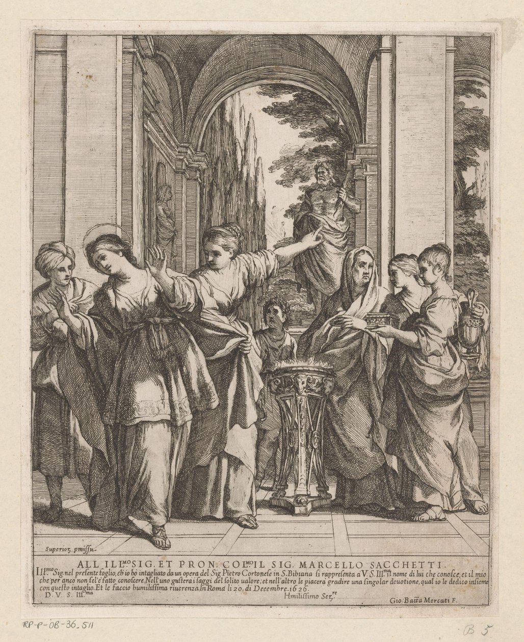 Saint Viviane Refuses to Sacrifice to the Pagan Gods by Giovanni Battista Mercati