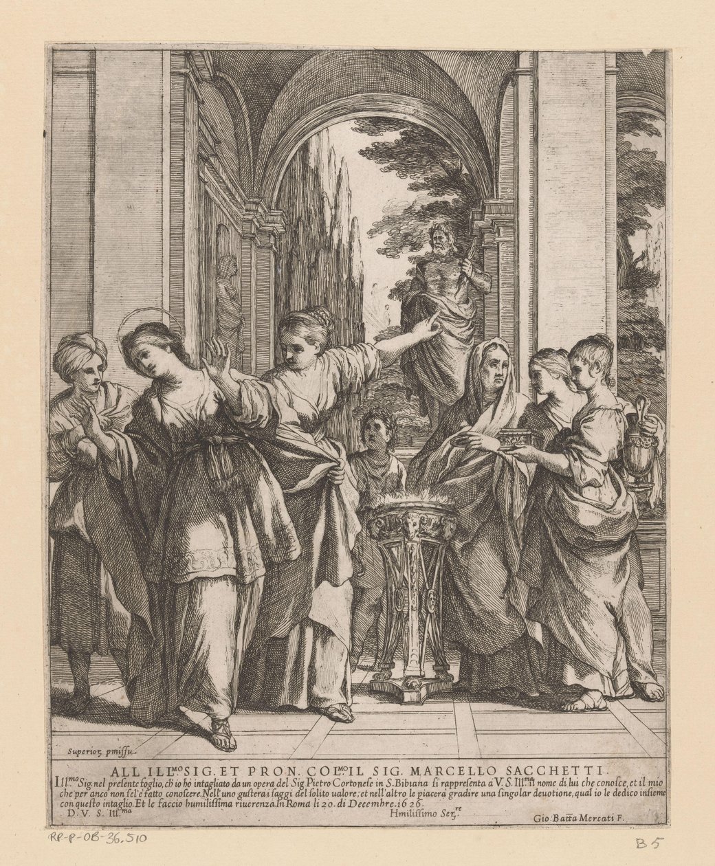 Saint Viviane Refuses to Sacrifice to Pagan Gods by Giovanni Battista Mercati