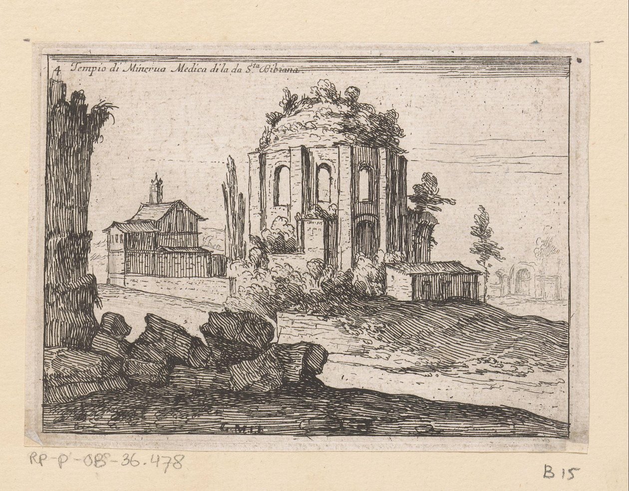 Ruins of the Temple of Minerva Medica in a Landscape (Views of Rome) by Giovanni Battista Mercati