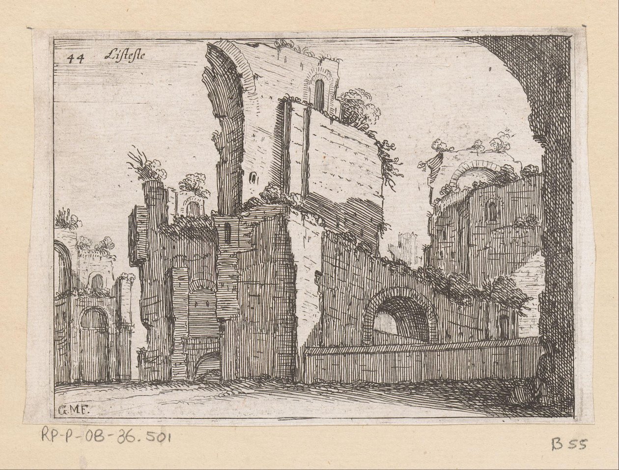 Ruins of the Baths of Caracalla in Rome by Giovanni Battista Mercati