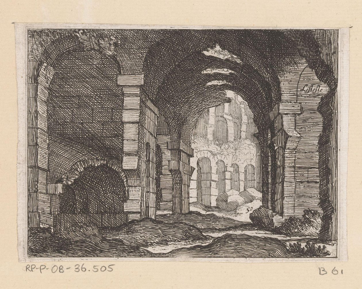 Ruins of the Colosseum in Rome by Giovanni Battista Mercati