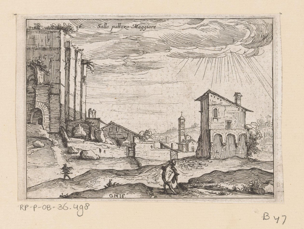Ruins of Palazzo Maggiore in Rome and Nearby Buildings (Views of Rome) by Giovanni Battista Mercati