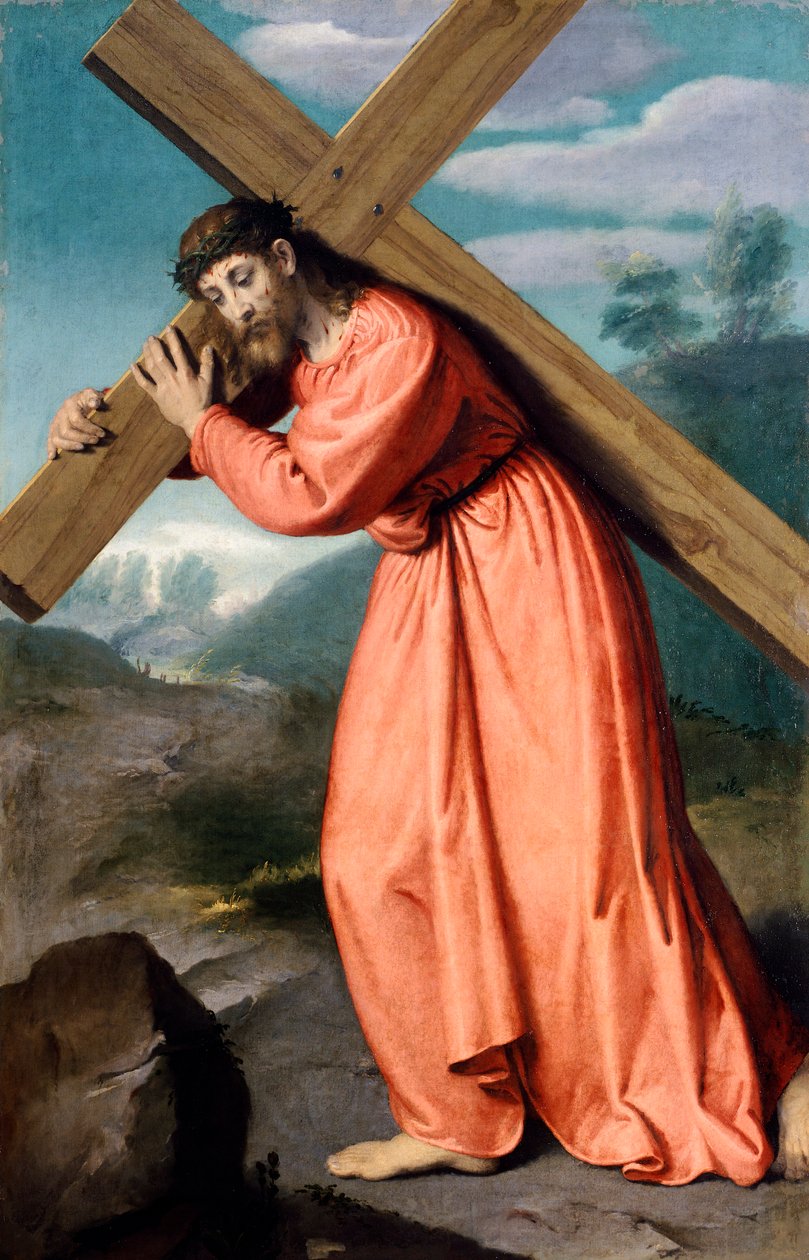 Christ carrying cross by Giovanni Battista Moroni