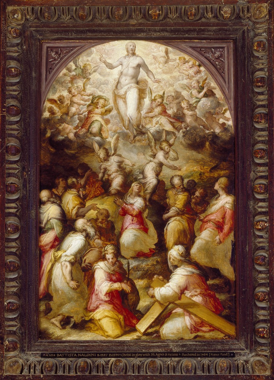 Christ in Glory with Sts Agnes and Helena, 16th Century by Giovanni Battista Naldini