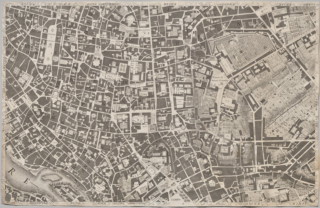 Nuova pianta di Roma by Giambattista Nolli, 1748, known as La Pianta Grande di Roma by Giovanni Battista Nolli