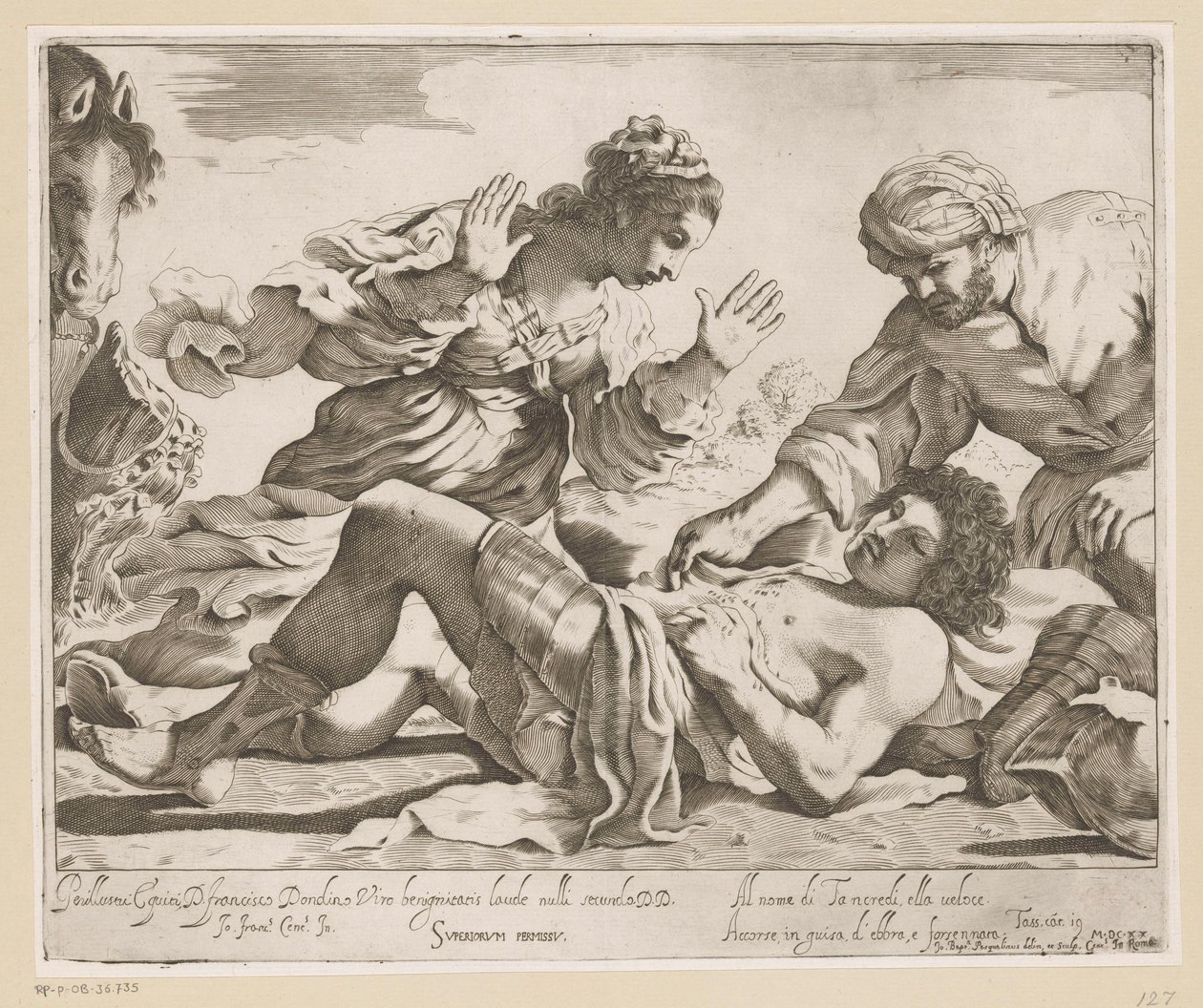 Erminia and Vafrino Find Tancredi by Giovanni Battista Pasqualini