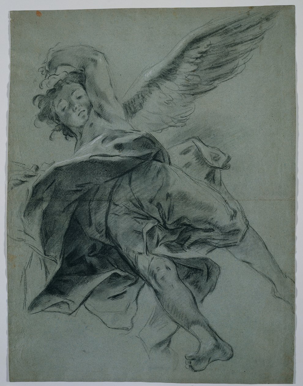 A Flying Angel (recto), Studies of Hands Playing Instruments (verso) by Giovanni Battista Piazzetta