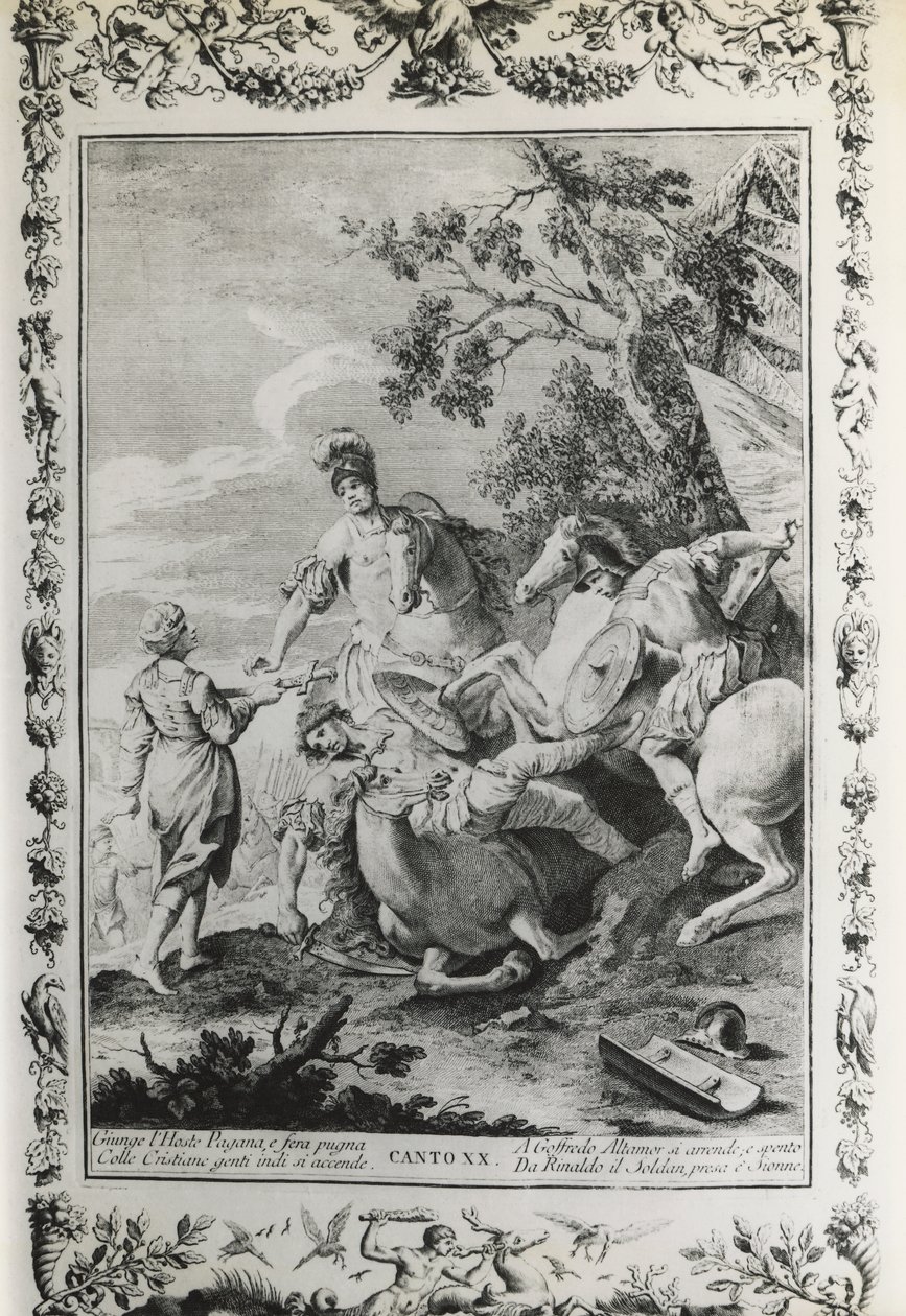 Jerusalem Delivered, canto XX, illustration for poem by Torquato Tasso by Giovanni Battista Piazzetta