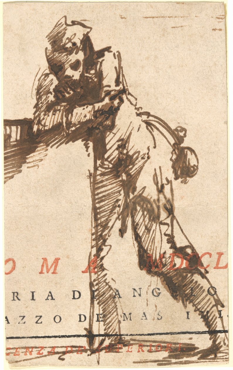 A Man Leaning on a Structure by Giovanni Battista Piranesi