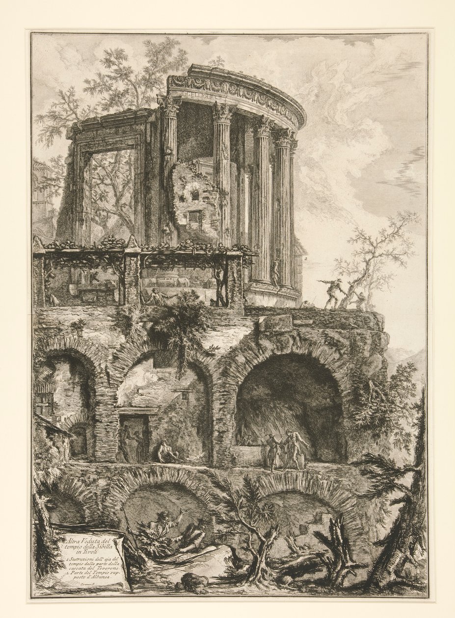 Another View of the Temple of the Sibyl in Tivoli, from Vedute di Roma by Giovanni Battista Piranesi