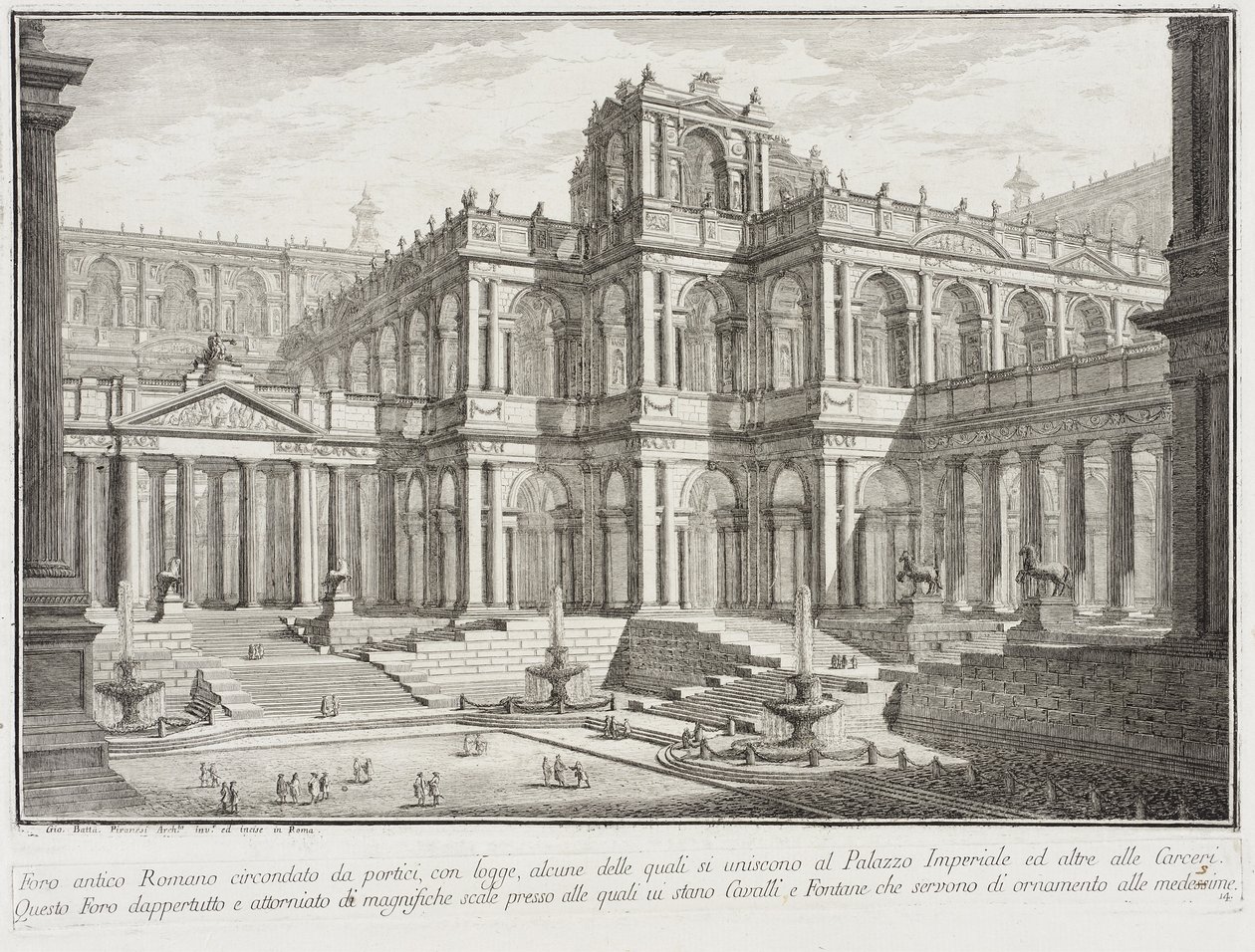 Ancient Forum Surrounded by Porticoes by Giovanni Battista Piranesi