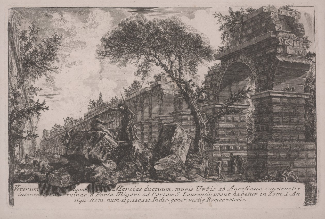Ancient Aqueduct of the Acqua Marcia at the City Walls Erected by Aurelian by Giovanni Battista Piranesi