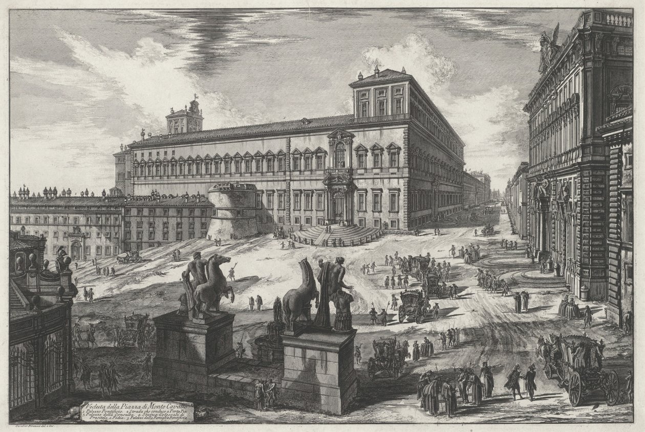 View of Piazza di Monte Cavallo (from: Views of Rome) by Giovanni Battista Piranesi