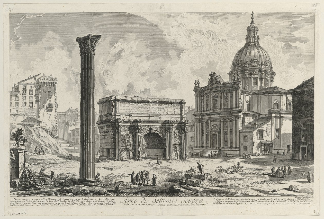 View of the Arch of Septimius Severus by Giovanni Battista Piranesi