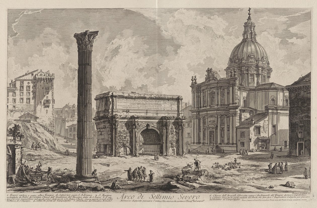 Arch of Septimius Severus through Which Passed the Ancient Sacred Way that Brought the Victors to the Capitol by Giovanni Battista Piranesi