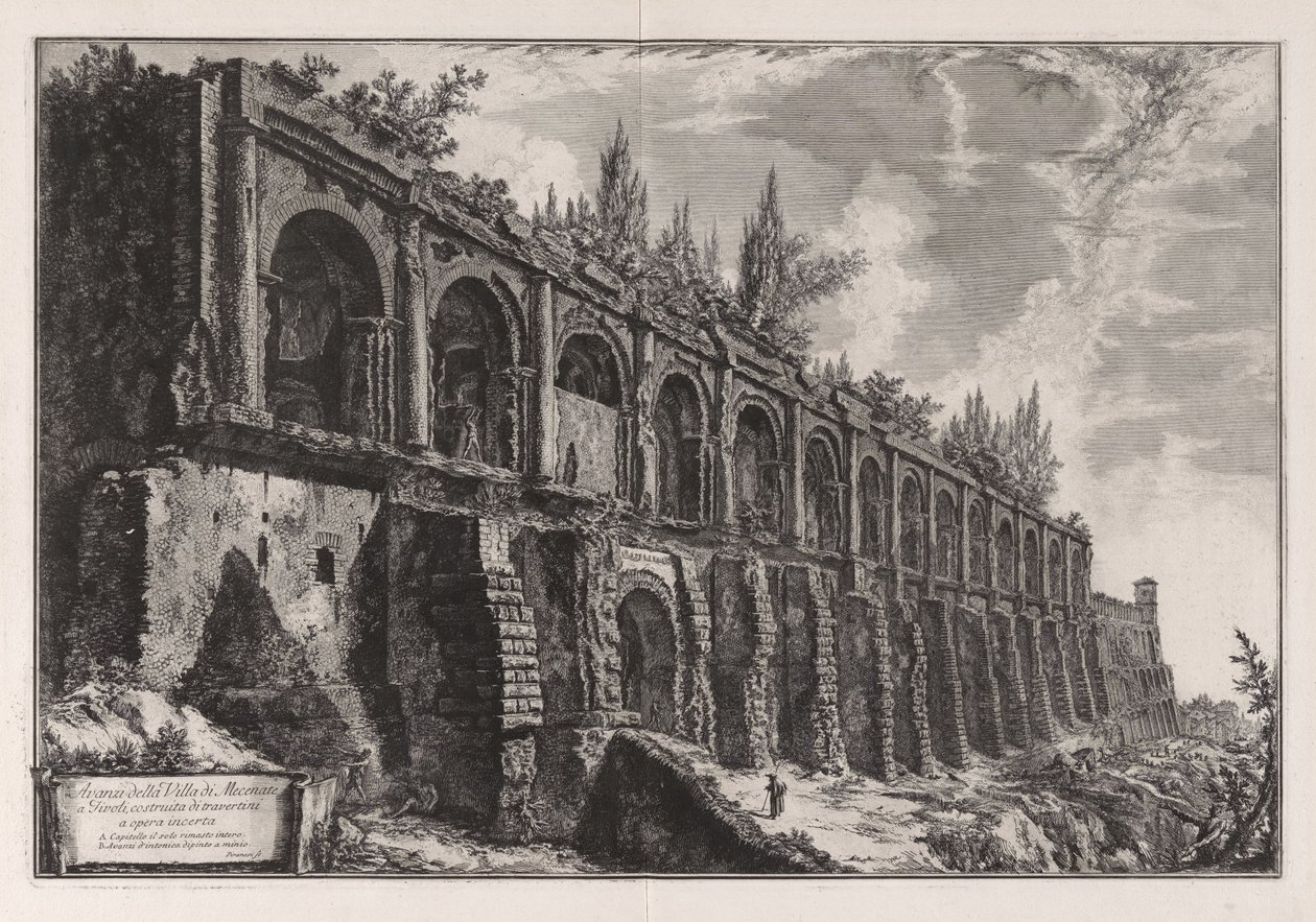 Remains of the Villa of Maecenas at Tivoli, from Views of Rome by Giovanni Battista Piranesi