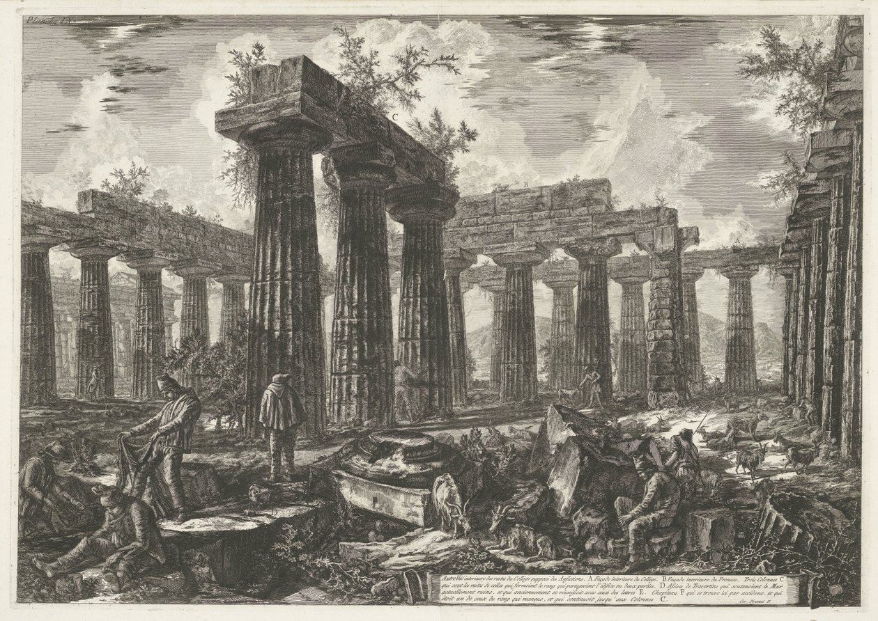 Basilica di Paestum in Paestum by Giovanni Battista Piranesi