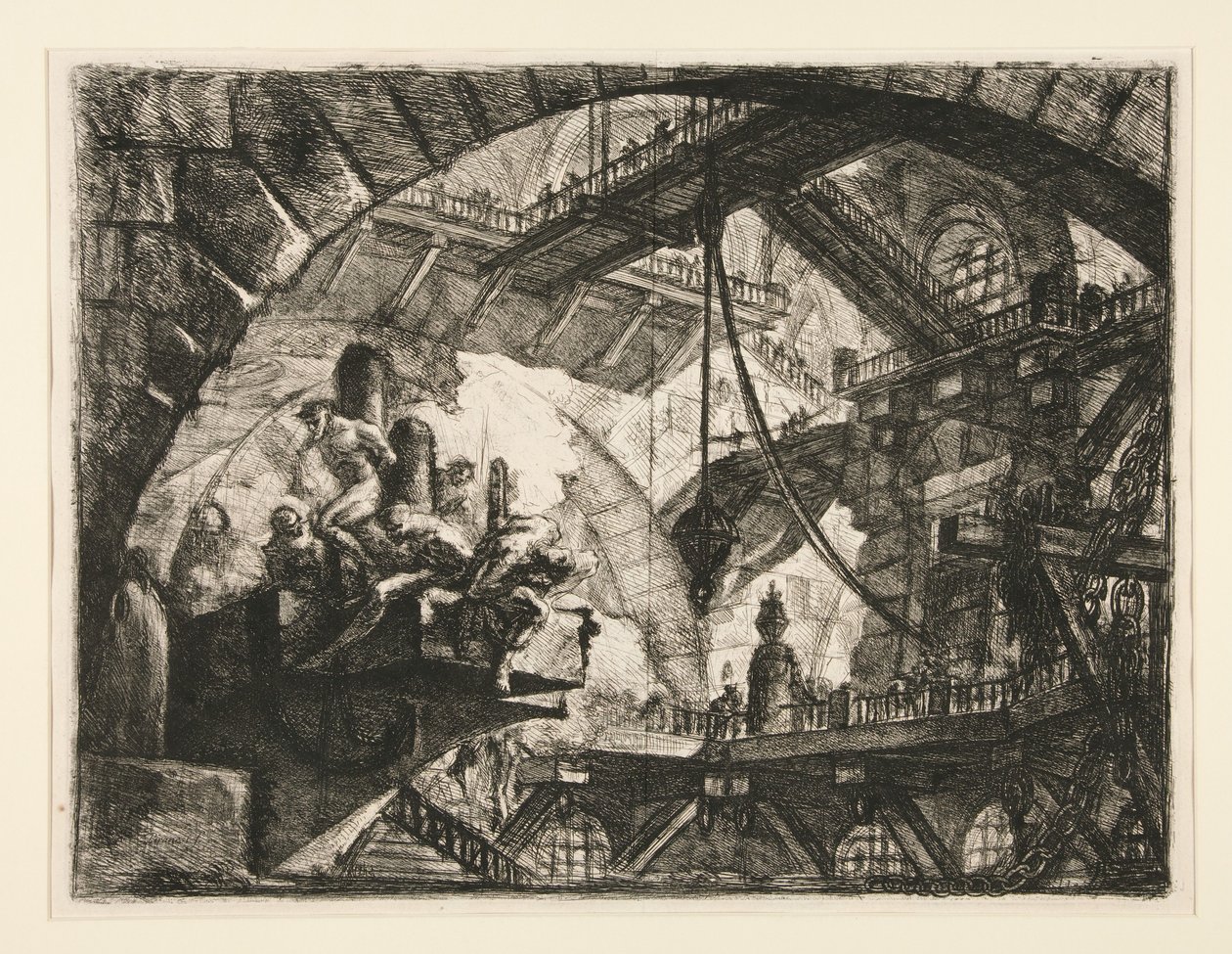 Carceri, X: Prisoners on a Projecting Platform by Giovanni Battista Piranesi
