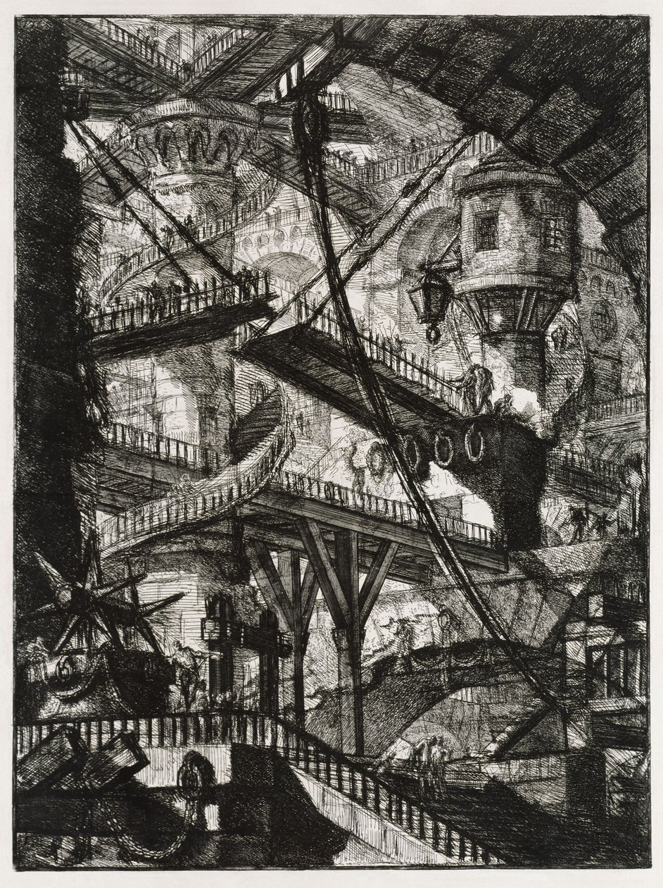 Prisons of Invention: Stairs and Drawbridge by Giovanni Battista Piranesi