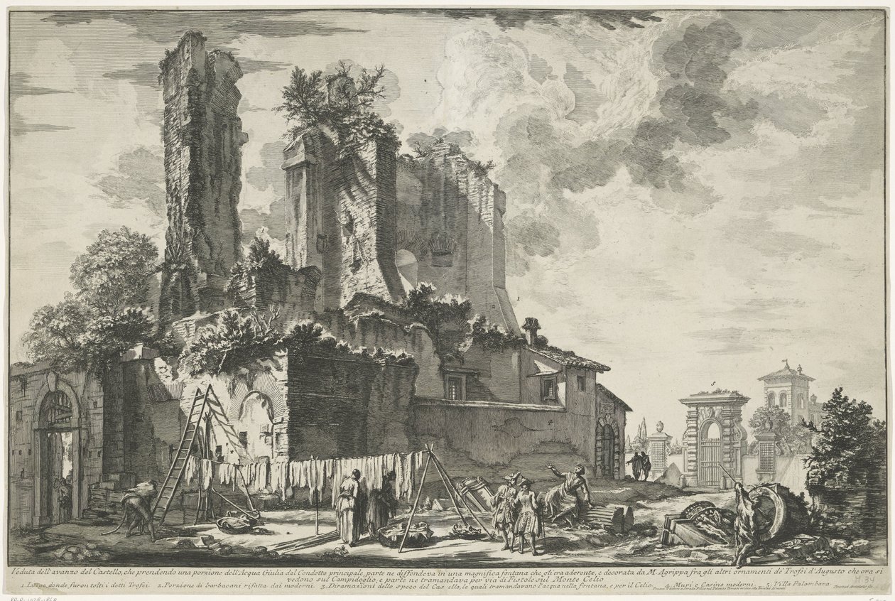 Fountain of Acqua Giulia in Rome (Views of Rome, Vedute di Roma by Giambattista Piranesi) by Giovanni Battista Piranesi