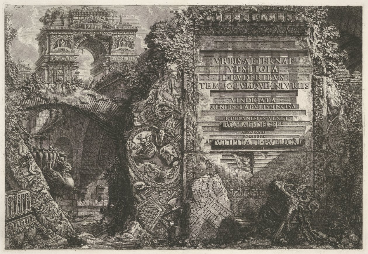 Frontispiece with Ancient Ruins and a Triumphal Arch by Giovanni Battista Piranesi