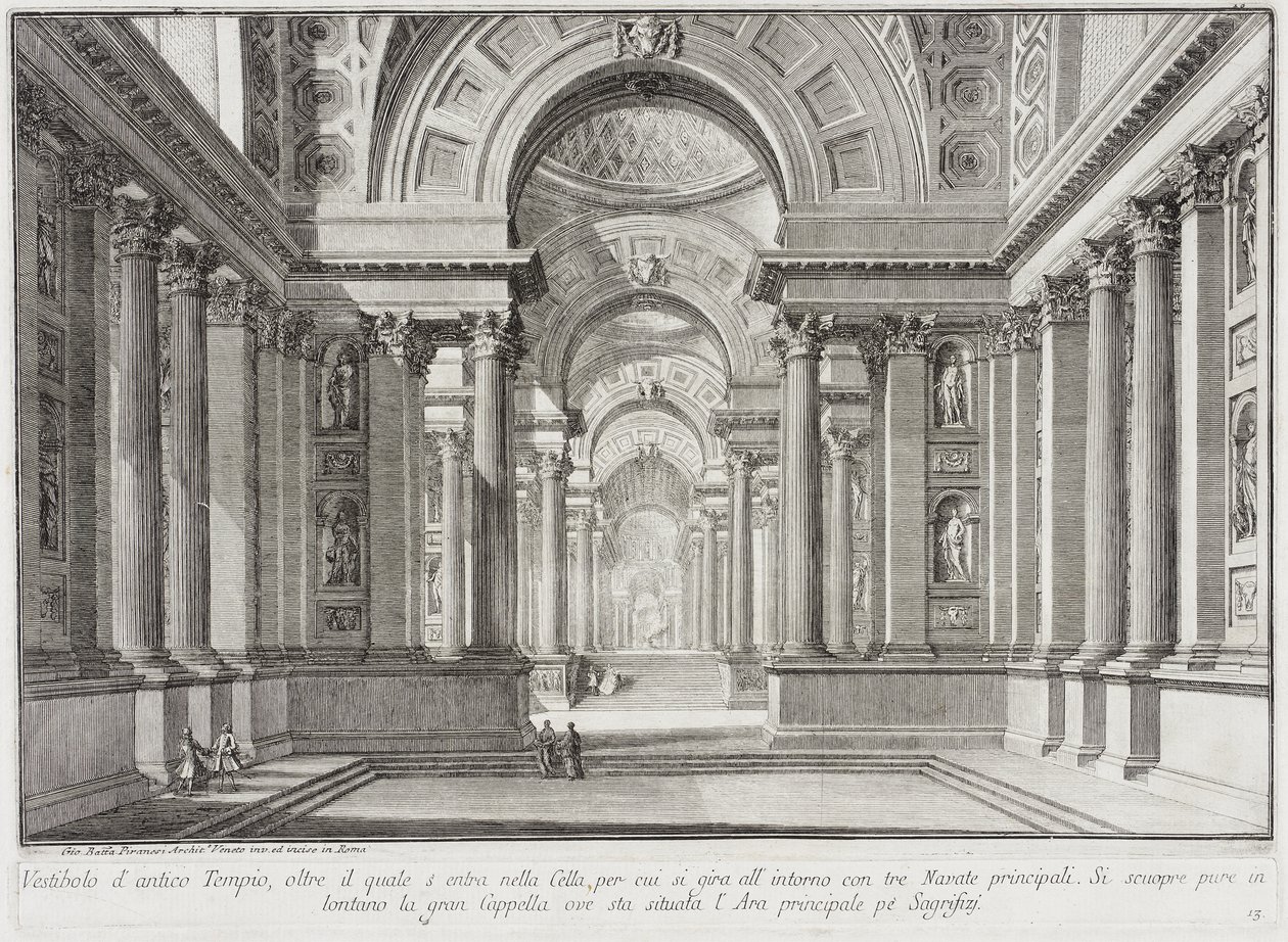 Imaginary Ancient Temple Designed in the Style of Those Built in Honor of the Goddess Vesta: In the Center is the Great Altar on Which the Vestal Virgins Preserved the Inextinguishable Sacred Fire by Giovanni Battista Piranesi