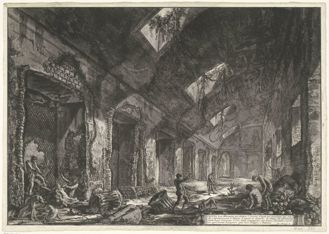 Interior of the Heliocaminus Baths in the Villa Adriana at Tivoli by Giovanni Battista Piranesi